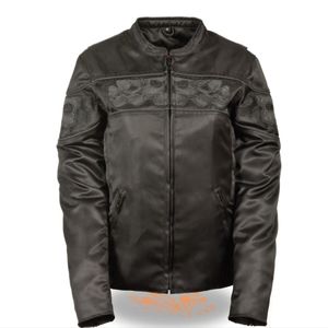 Milwaukee Leather Women's Blk Crossover Scooter Jacket w/ Reflective skulls